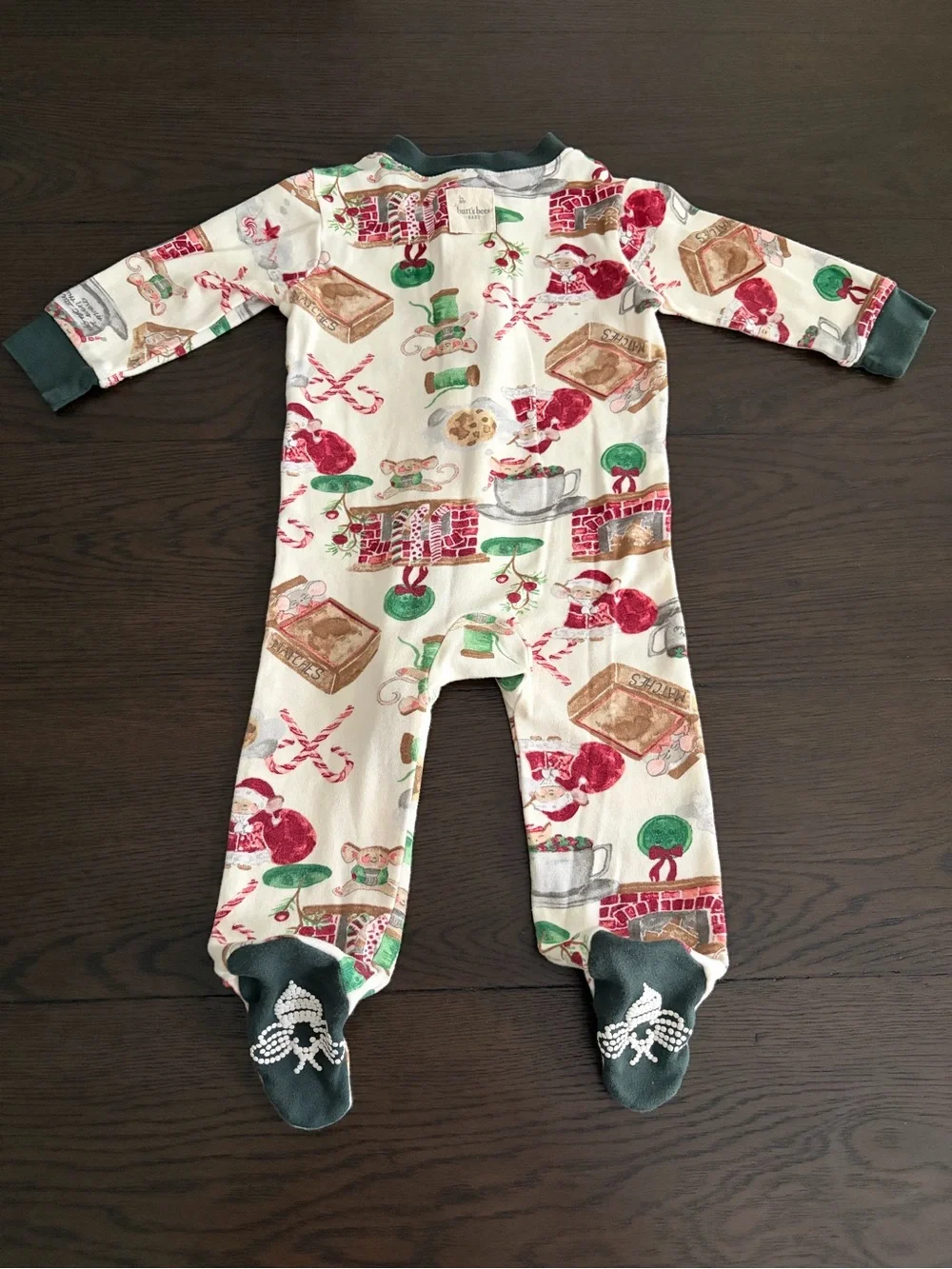 Burt’s Bees Holiday Print Footie 6-9M